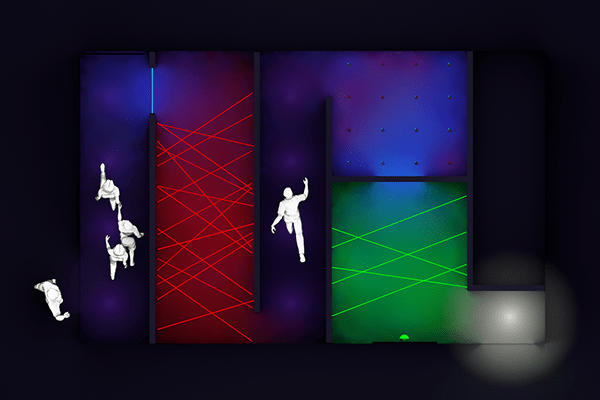 Konzept eines Laserparcours