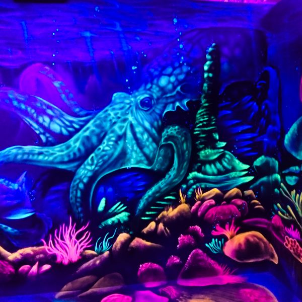 3D Schwarzlicht Oktopus