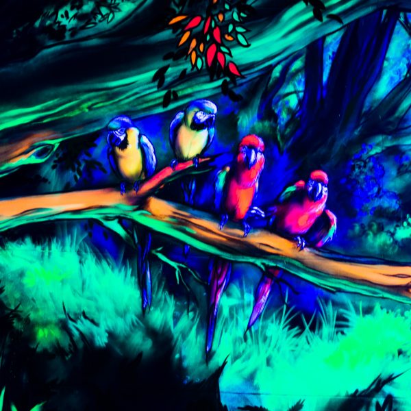 Blacklight Minigolf Wandbemalung