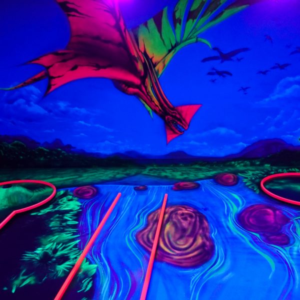 Flugsaurier der unter UV-Licht 3D wirkt