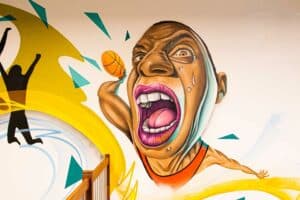 Wandbild Bemalung Basketball